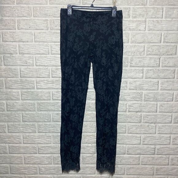 MSRP $275 Theory Lace Covered Black Pants Women's Size 4 - Picture 2 of 10